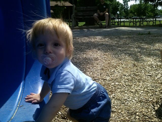 I'm a big boy on the playground!