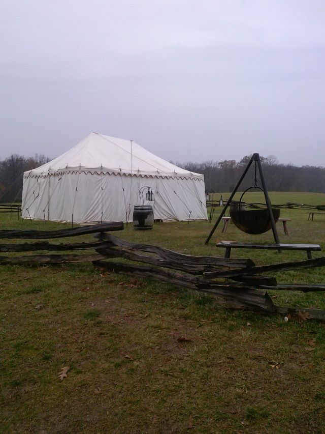 The historic camp on tje lawn.